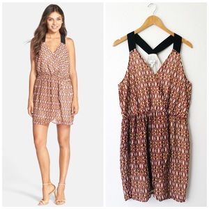 Adelyn Rae Print Faux Wrap Mini Dress Sz 8